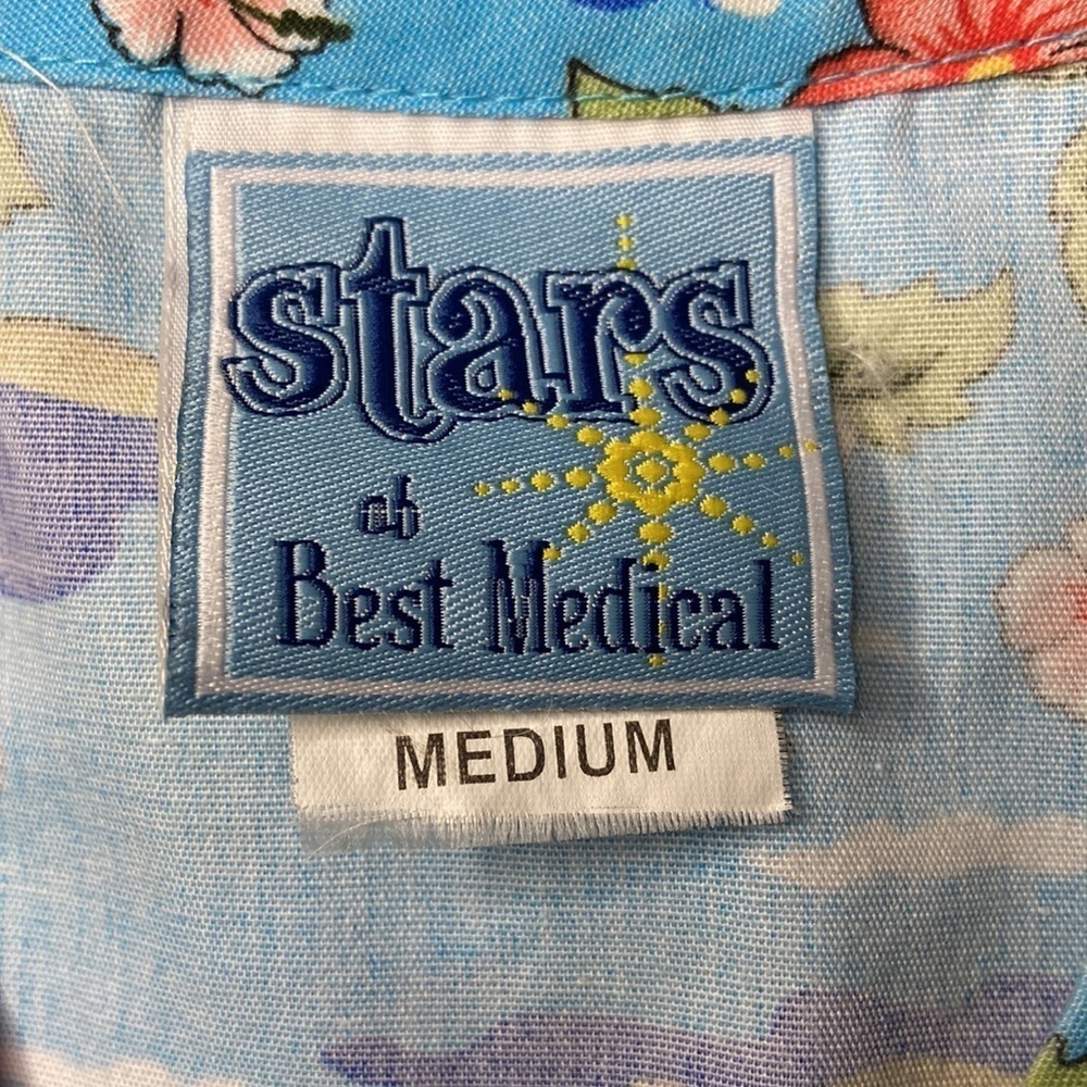 Best Medical Scrub Top Islands Boats Blue M - Picture 5 of 7